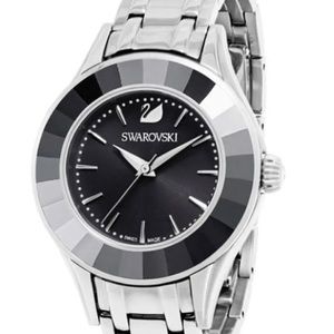 NEW Swarovski Alegria Swiss Made Watch with black dial.